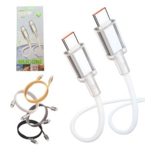 Cable USB-C a USB-C 1 metro 120W carga rápida color blanco