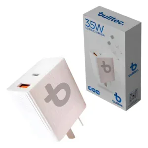 Cargador Bulltec USB-C 35W con cable blanco